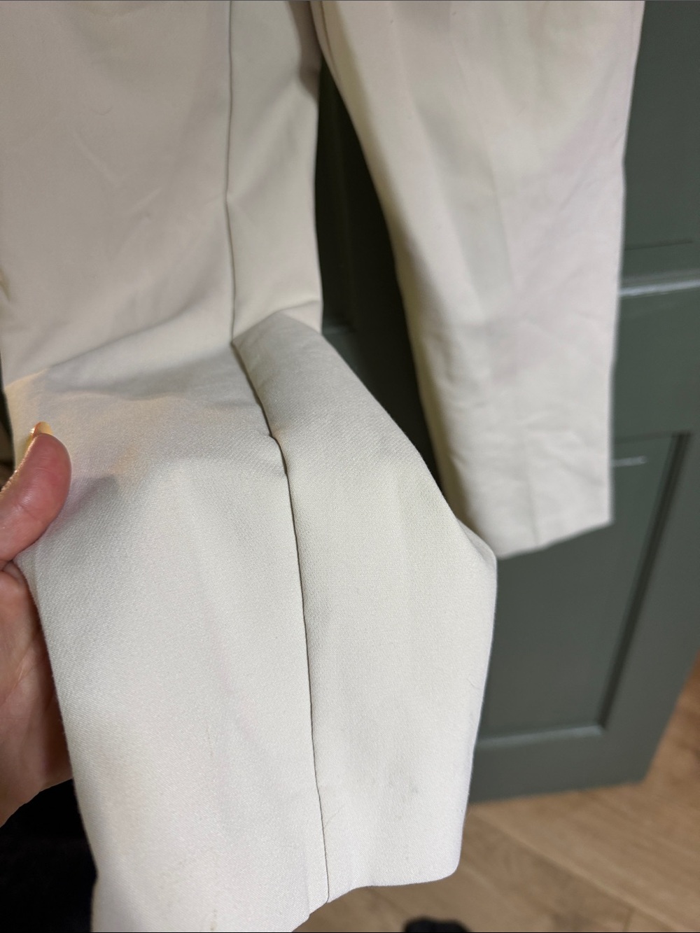 ZARA Light Cream Tailored High-Waist Trousers - Picture 3 of 4